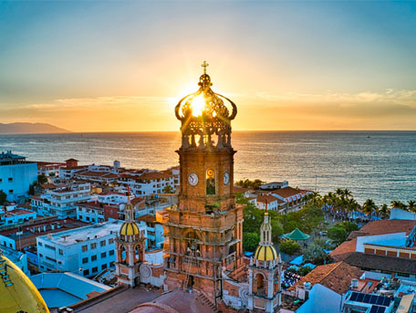 Picture of a cathedral overlooking the ocean
