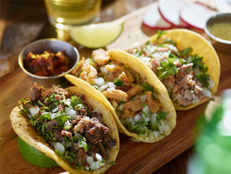 Tacos and a glass of tequila